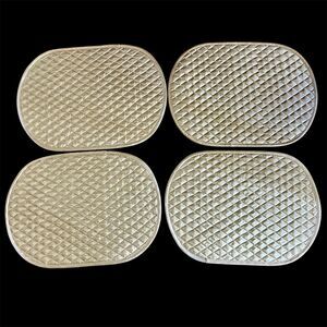 Placemats Gold Set 4 Quilted Shinny Lame Fabric Festive Party Dinner